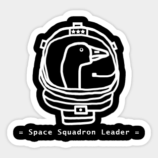 Minimal White Line Space Squadron Leader Goose Portrait Sticker